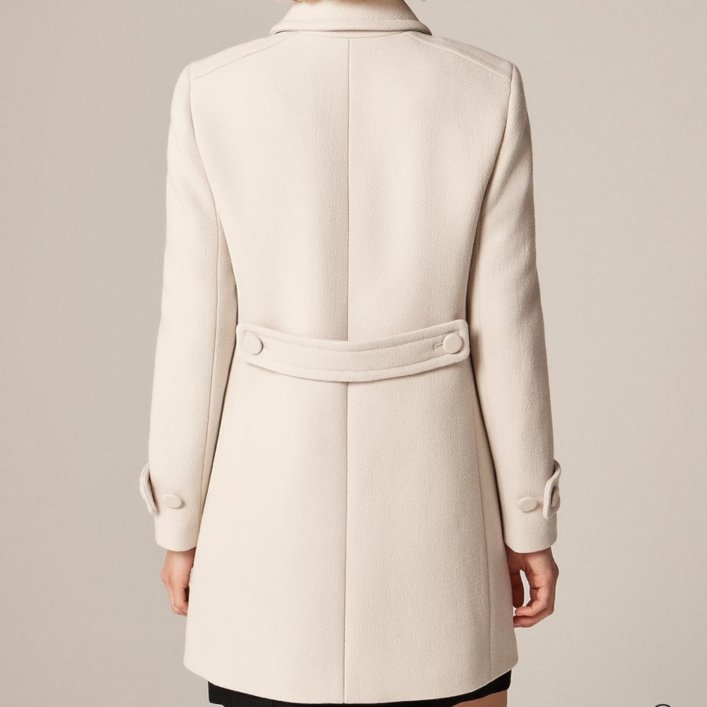 J.Crew Wool Blend Beige Cream Single-Breasted Coat - Picture 2 of 2